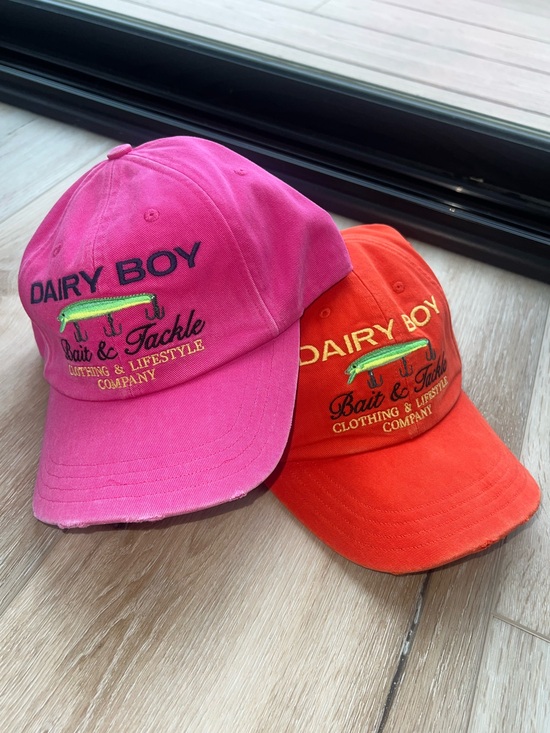 NWT Dairy Boy Bait & Tackle Baseball Hat in Orange main image 6